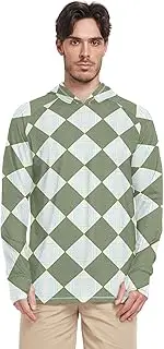 [Caihoyu] Men's Sun Protection Long Sleeve Hoodie UPF 50+ Quick Dry Men's Swim Shirt