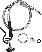 COOLWEST Commercial Pre-rinse Sprayer with Hose 38 Inch Flexible Stainless Hose with Spray Valve Head Replacement Kit for Wall Mount Commercial Kitchen Sink Faucet