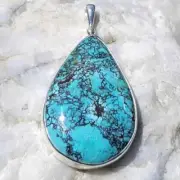 Offerings Sajen Sterling Silver Hand-Crafted One of a Kind Turquoise Pendant