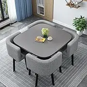 Modern Office Business Hotel Lobby Dining Table Set with Coffee Table and Chairs Ideal for Leisure Areas Home Balconies Mall Corridors Bedrooms and Studies Includes 1 Table and 4 Chairs (Mar