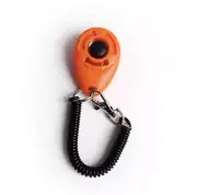 Pet Dog Puppy Training Clicker Sound Wrist Strap Obedience Agility Train Orange