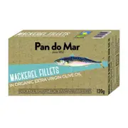 Organic Pan do Mar Mackerel Fillets in Organic Olive Oil 120g – Fresh, healthy organic delivery | Doorstep Organics