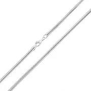 [SA Chains] 2mm thick solid sterling silver 925 stamped Italian round link SNAKE CHAIN necklace bracelet anklet with lobster claw clasp fits Pandora charms - 6 8 10 12 14 16 18 20 22 24 26 28 30 32 34 36 38 40"