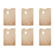 6x Jasart Rectangle Oil/Acrylic Painting Wooden Palette Art/Craft 30cm Sml NTRL