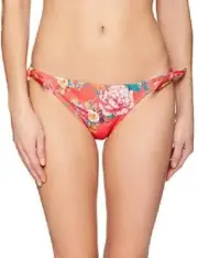 Hobie Women's Petal Pusher Tie Side Hot Coral Bikini Bottom