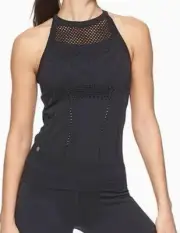 Athleta Women's Athletic Tank Top Solid Black Size M Sleeveless Fish Net NWT