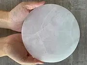 GAF TREASURES Large Selenite Circle Charing Plate, 6" Selenite Charging Station for Crystal Cleansing, Crystal Grib Layout, Energy Charging& Purification (One Plate)