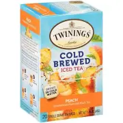 Twinings Cold Brew Peach Tea 40 Individually Sealed Bags Iced Tea Pack of 2