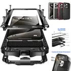 For iPhone 16 15 13 12 11 Pro Max Metal Case Shockproof Heavy Duty Tough Cover
