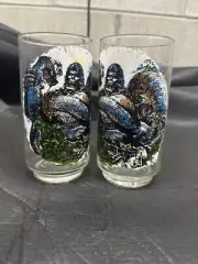 1976 Burger King King Kong Glasses Set Of 2