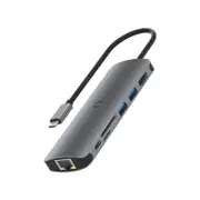 Cygnett CY3319HUBC2 Unite DeskMate USB-C Hub Silver, 100W USB-C PD Pass-through Port, 2x USB
