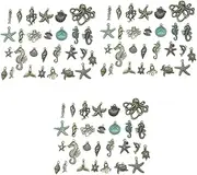 [TEHAUX] 112 Pcs Marine Life Pendant Ocean Earrings Vintage Earrings Dainty Earrings Pendant for Bracelet Crafts Charms Bracelet Charms Alloy M72 Bracelet Materials Keychain Bracelet
