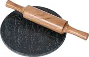 Marusthali Indian Marble Chakla Rolling Pin Board Roti Maker Phulka Maker Chapati Maker papad chakla for Home & Kitchen Full Finished Marble Roti Maker Kitchen (Green Chakla With Belan)
