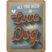 Nostalgic Art 15x20cm Small Wall Hanging Metal Sign Love Dog Home/Cafe Decor