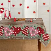 Horaldaily Valentine Tablecloth 60×84 Inch Rectangular Red Heart Eucalyptus B...