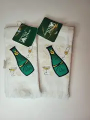 2 Vintage Trim A Home Champagne Hand Towels Embroidered KMart Celebration
