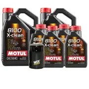 14L Motul 8100 X-CLEAN 5W40 Wix Filter Motor Oil Change Kit API SN