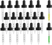 Sandhill Tools 20 Pack Black PP Plastic Graduated Dropper Caps with Glass Pipette for 1 oz/ 30 ml Bottle