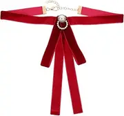 [DEARMAMY] 1Pc Bow Tie with Faux Pearl Accent for Uniforms and Special Occasions Classic Design