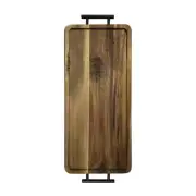 18 inch Natural Acacia Wood Serving Tray / Charcuterie Display Board w/ Handles
