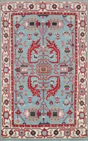 Luxurious Handcrafted Indian Accent Rug Thick Plush 4x6 ft