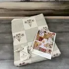 West Elm Soil to Studio Shreya Block-Printed Cotton Tablecloth 60”x110” Olive OB