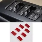 7x Red Door Window lift switch sequin cover trim For Toyota Highlander 2015-2019