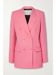 [LAFAYETTE 148] LAFAYETTE 148 - Trinity Double-breasted Wool And Silk-blend Crepe Blazer - Pink - medium medium Pink