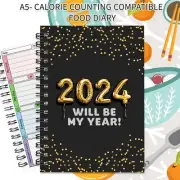 Food Diary CALORIE Diet Compatible Journal A5 Book Planner Log 3mth