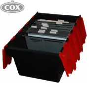 Security Crate Plastic Storage Container with hanging rail Tamper proof locking