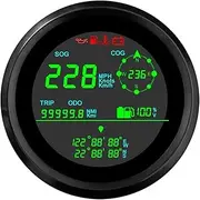 KIADZIE GPS Speedometer 0-299 KM/H Knots MPH Mileage Adjustable Overspeed Alarm Fuel Level Meter Voltmeter for Marine Car 85mm(BN)
