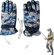 [Generic] USB Heated Gloves,Anti Slip Heated Skiing Gloves - Waterproof Touchscreen Heating Gloves Winter Warmth Supplies for Fishing Motorcycling Hiking Cycling Working Skiing