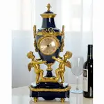 歐式美式新古典家居飾品擺件 高檔奢華銅配瓷軟裝裝飾時鐘座鐘