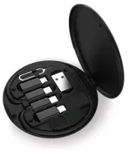 Multifunctional Data Cable Conversion Head Portable Storage Box, Multi BLACK