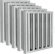Stainless Steel Commercial Kitchen Hood Filter, Range Hood Baffle Grease Filter for Restaurant Exhaust Hoods, UL/NSF Listed, 19.5W x 19.5H Inch 5 Grooves Hood Filters（5 Pack）