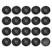 50Pcs Wooden Buttons 28mm 4 Hole Round Wood Sewing Button Craft, Black