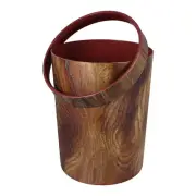 Bathroom Trash Can Wood Grain Large Capacity Bin Waste Holder