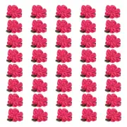 40Pcs 1" Ribbon Flowers Bows Mini Satin Roses Flowers Rose Red