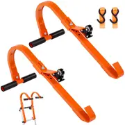Ladder Roof Hook Stabilizer 2 Pack with Wheel Rubber Grip T-Bar Steel