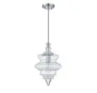 Jeremiah P600CH1 Mini Pendant 10.5" Clear Glass Corded Mini Pendant in Chrome