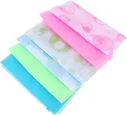 Vaguelly 6Pcs Exfoliating Bath Towels Scrubbing Long Towels for Back Enhance Circulation Relax Muscles for Members