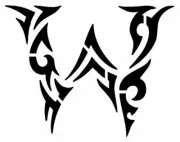 "TRIBAL W" Design Letter Stencil Name Initial Alphabet 4" 5" 6" 7" Inch Sheet