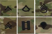 Multi Cam Camouflage Military Rank Rip-Stop Insignia Patch USA Made