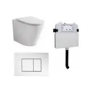 Zumi Java Concealed Cistern With Square ABS Plastic Chrome Flush Plate And Pan WELS 4 Star 4.5L/Full