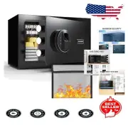 Fireproof Mini Safe for Money - 0.45 Cubic Feet with Alarm and Biometric Lock