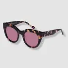 $149 Le Specs Women's Brown Cat-Eye Sunglasses Shades Size 51-22-145