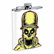 Skeleton Theme D3 Flask 8oz Stainless Steel Hip Drinking Whiskey