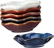 WEKADRIN 6pcs Soy Sauce Dish Ceramic: Small Serving Bowls for Side Dishes - Stylish Mini Appetizer Plates for Condiment Sushi Ketchup