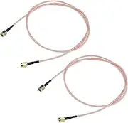 VGOL 2X SMA Male to SMA Male Plug RF Coaxial Antenna Adapter Cable Jumper 100cm RG316 Wire for WiFi Router Radios Signal Enhancer