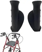 Rollator Hand Grip for Rolling Walker Replacement - Elderly & Disabled Patient Handgrips Accessories, 7/8", 2 Pcs (Black-A)